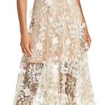 Dress the Population Women's Embellished Plunging Gown Sleev
