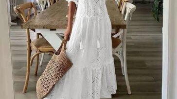 Women's Dresses 2024 Summer Fashion V-neck Vintage Party Wea